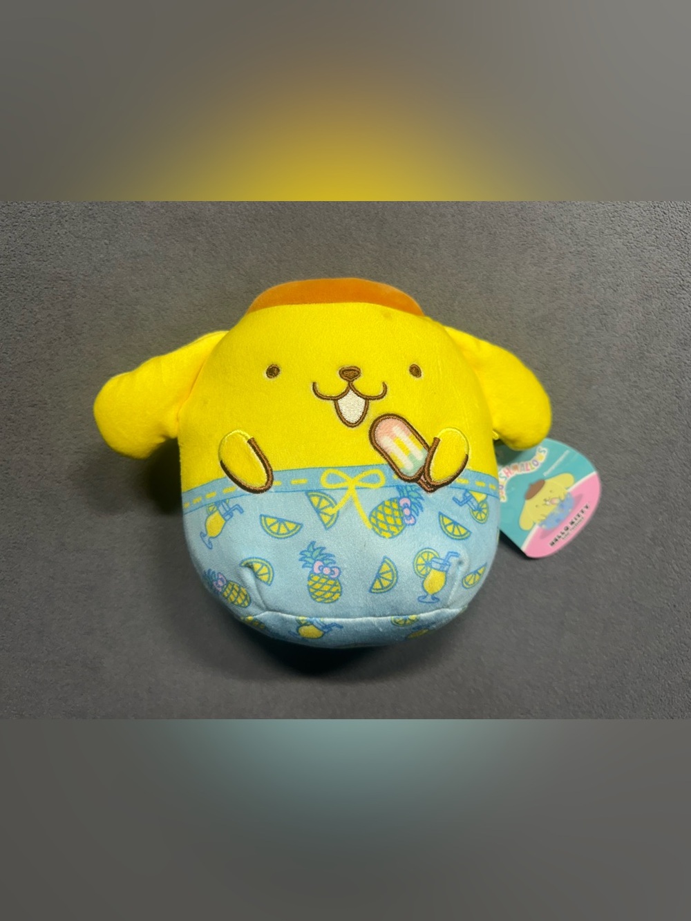 Sanrio Pompompurin Yellow and Light Blue Pineapple Summer Plush